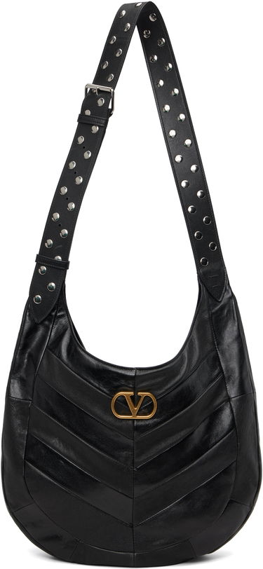 Чанта през рамо Valentino Valentino Garavani Boho Nappa Leather Chevron Pattern Bag Черно | 7Y0B0S29GHA, 0