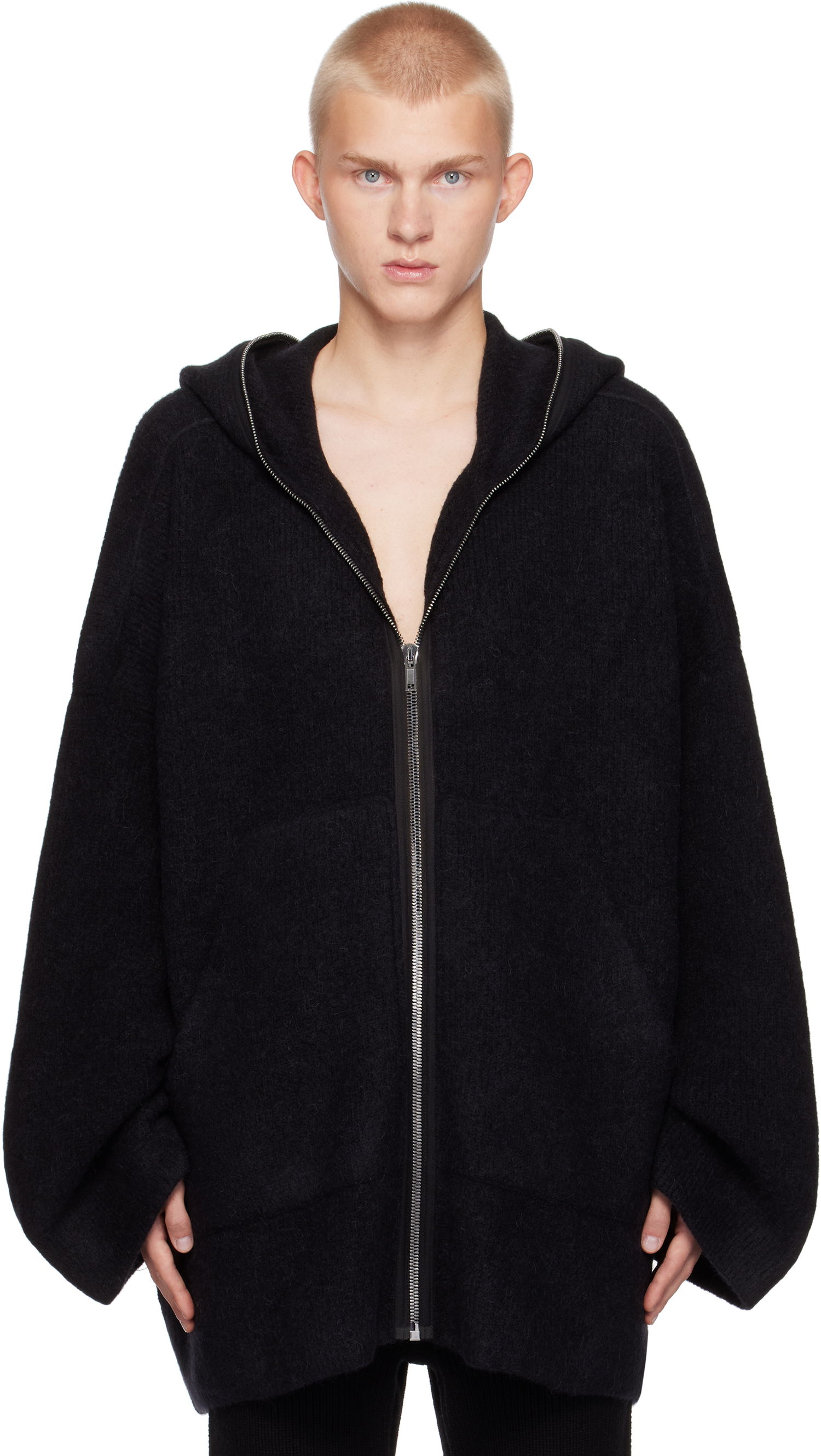 Суитчър Rick Owens Alpaca Knit Hoodie Черно | RR02D6689 KWP, 0