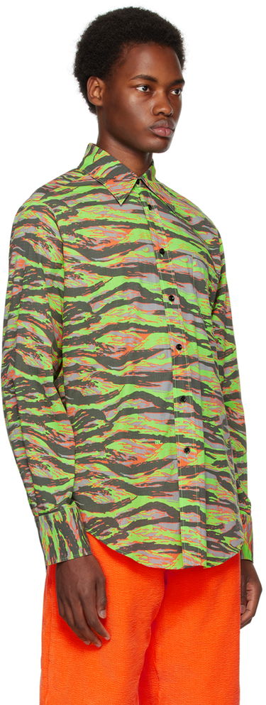 Риза ERL Abstract Print Long Sleeve Shirt Зелено | ERL06B005, 1
