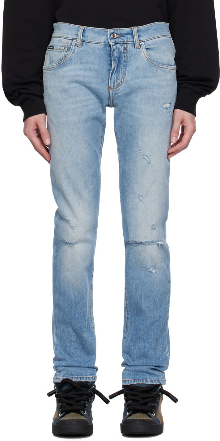 Дънки Dolce & Gabbana Blue Five-Pocket Jeans Синьо | GY07LDG8JG7, 0