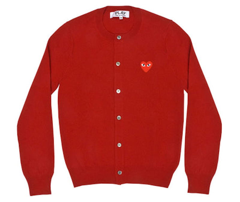Пуловер Comme des Garçons Play Heart Knit Cardigan Червено | AZ-N007-051-5
