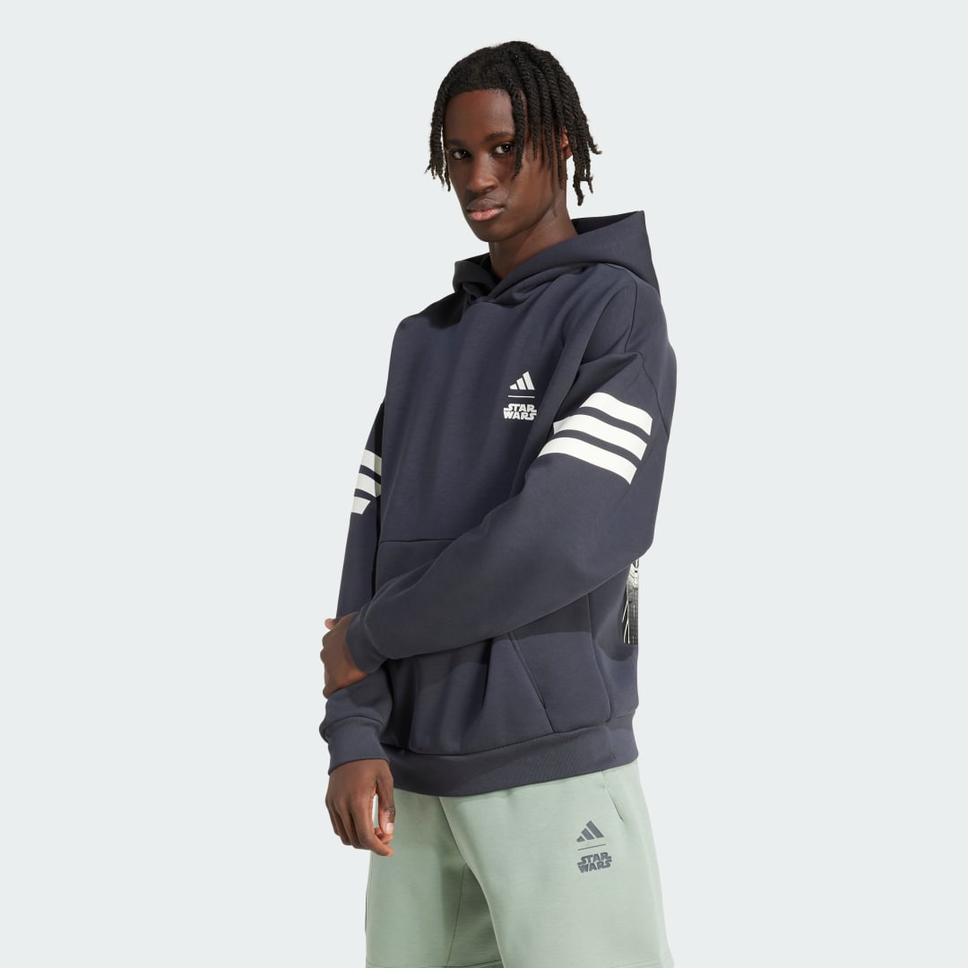 Суитчър adidas Performance Star Wars The Mandalorian™ Back Graphic Hoodie Тъмно синьо | JI5720, 0