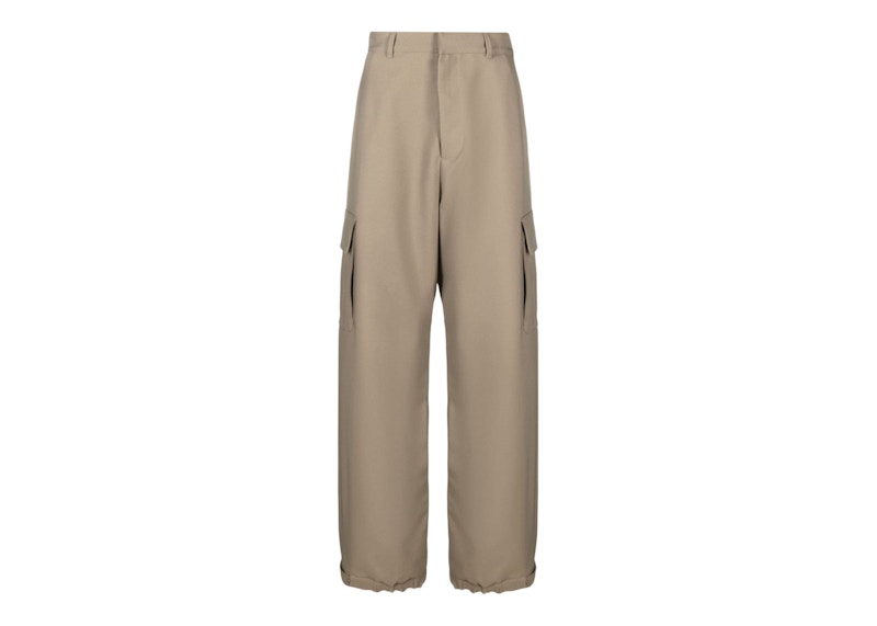 Карго панталони Off-White Emb Drill Wide-Leg Cargo Trousers Бежово | OMCF037F23FAB0046161, 0