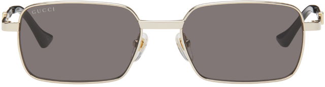 Gold Rectangular Sunglasses