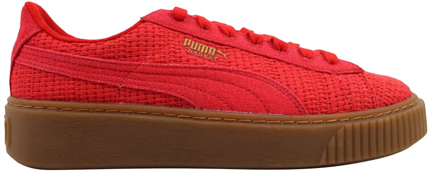 Кецове и обувки Puma Basket Platform Woven High Risk Red/Gold W Червено | 364847-01, 0