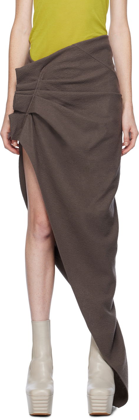 Пола Rick Owens Edfu Maxi Skirt Кафяво | RO02C1371 WN, 0