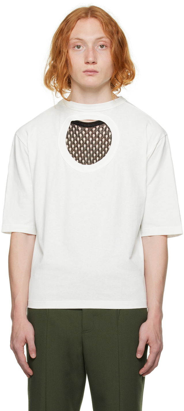 Тениска Dion Lee Cutout Detail T-Shirt Бяло | C3077F22, 0