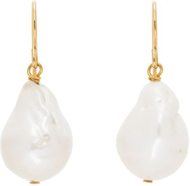 Обеци Jil Sander Pearl Grainy Earrings "Gold & White" Бяло | J11VG0027_J12016, 0