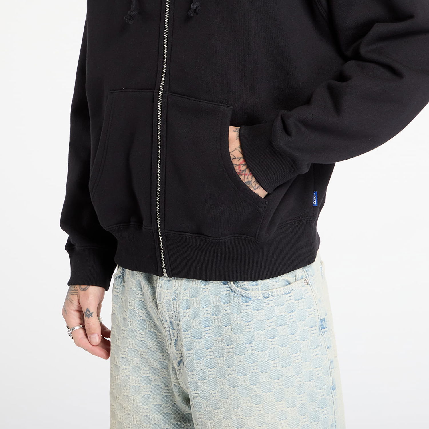 Суитчър Awake NY Awake NY Crown Logo Full-Zip Hoodie L Черно | AWK-FW25-HD003-BLK, 1