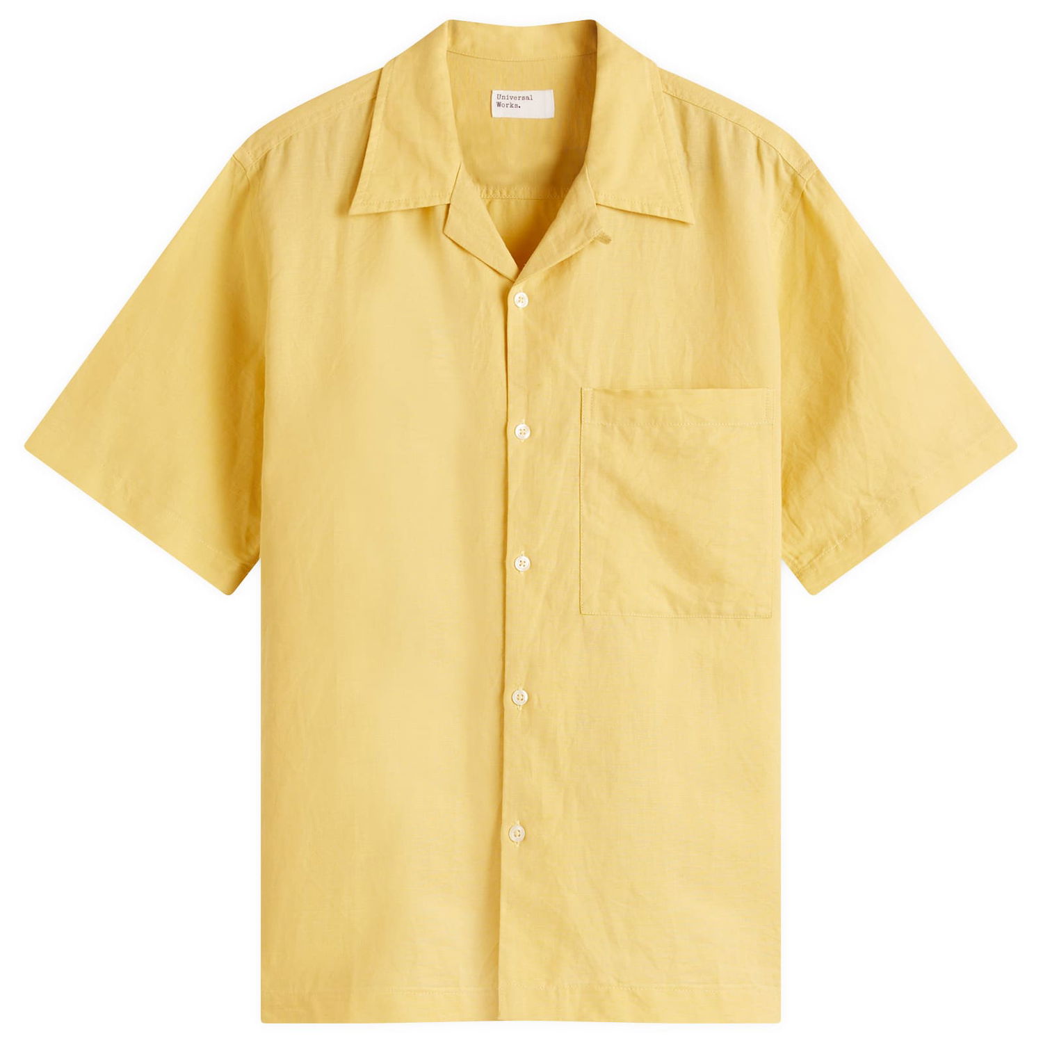 Риза Universal Works Universal Works Linen Cotton Camp Shirt, Size Large Жълто | P32032-LEM, 1