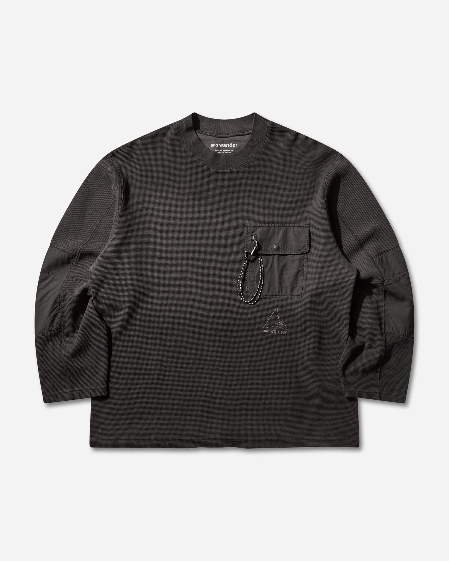 Риза ROA Garment-Dyed Waffle Knit Long-Sleeve with Utility Chest Pocket Черно | 5745284539 10, 0