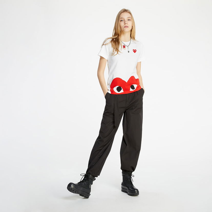 Тениска Comme des Garçons PLAY Heart Print Бяло | AZT033 white