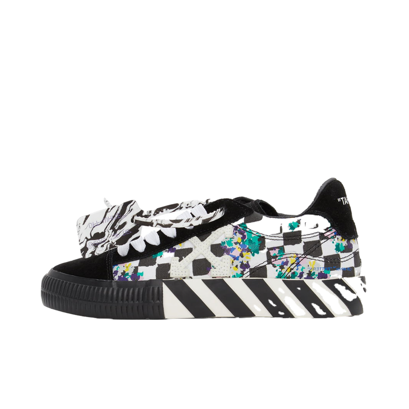 Кецове и обувки Off-White Black & White Check Low Vulcanized Sneakers Черно | OWIA178S21FAB0018410