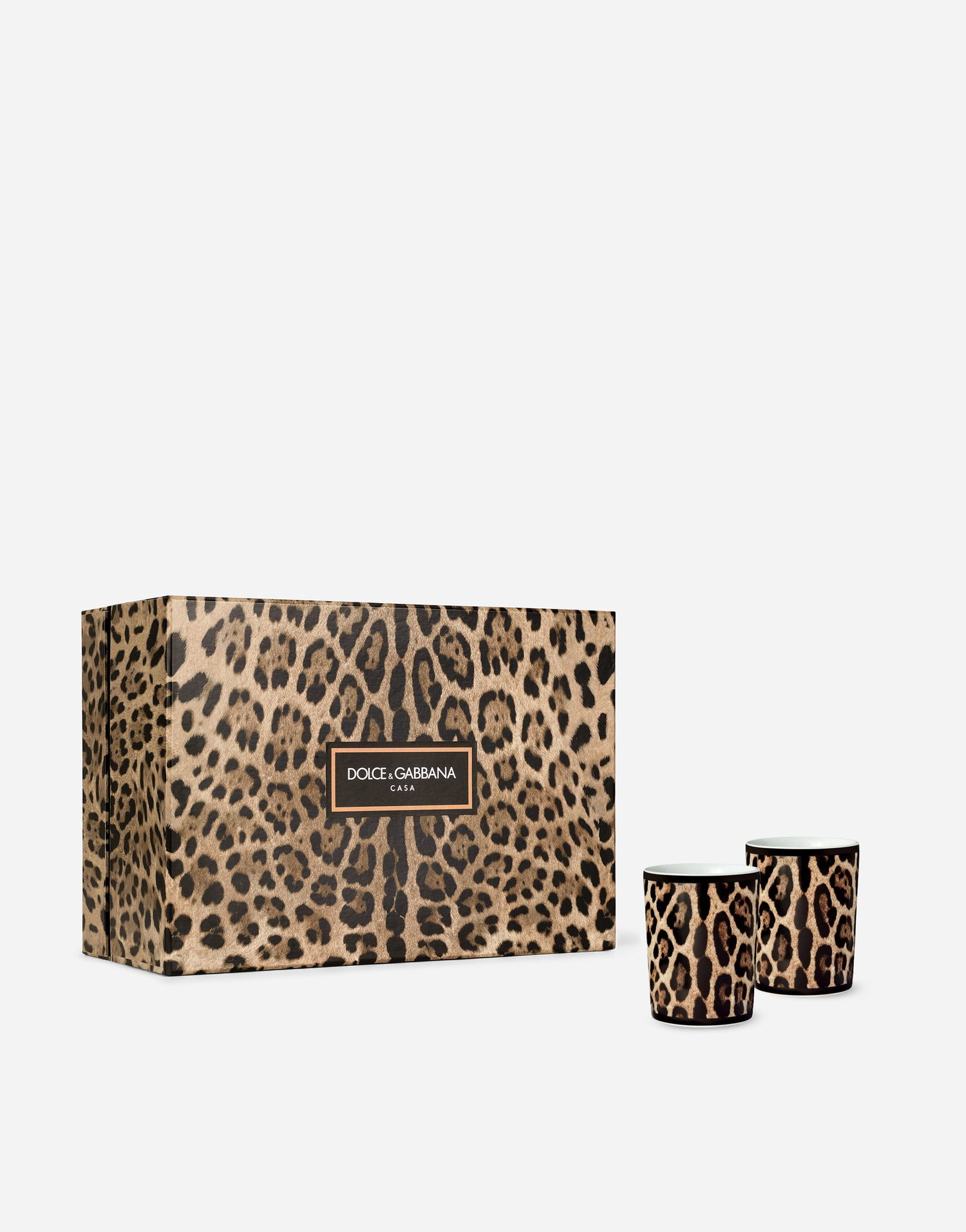 Домашен декор Dolce & Gabbana Leopard Print Gift Box With 2 Porcelain Glasses Многоцветен | TC0S22TCA71UL003, 0