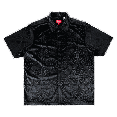 Риза Supreme Spider Web Velvet Short-Sleeve Shirt Черно | FW21S29 BLACK, 0