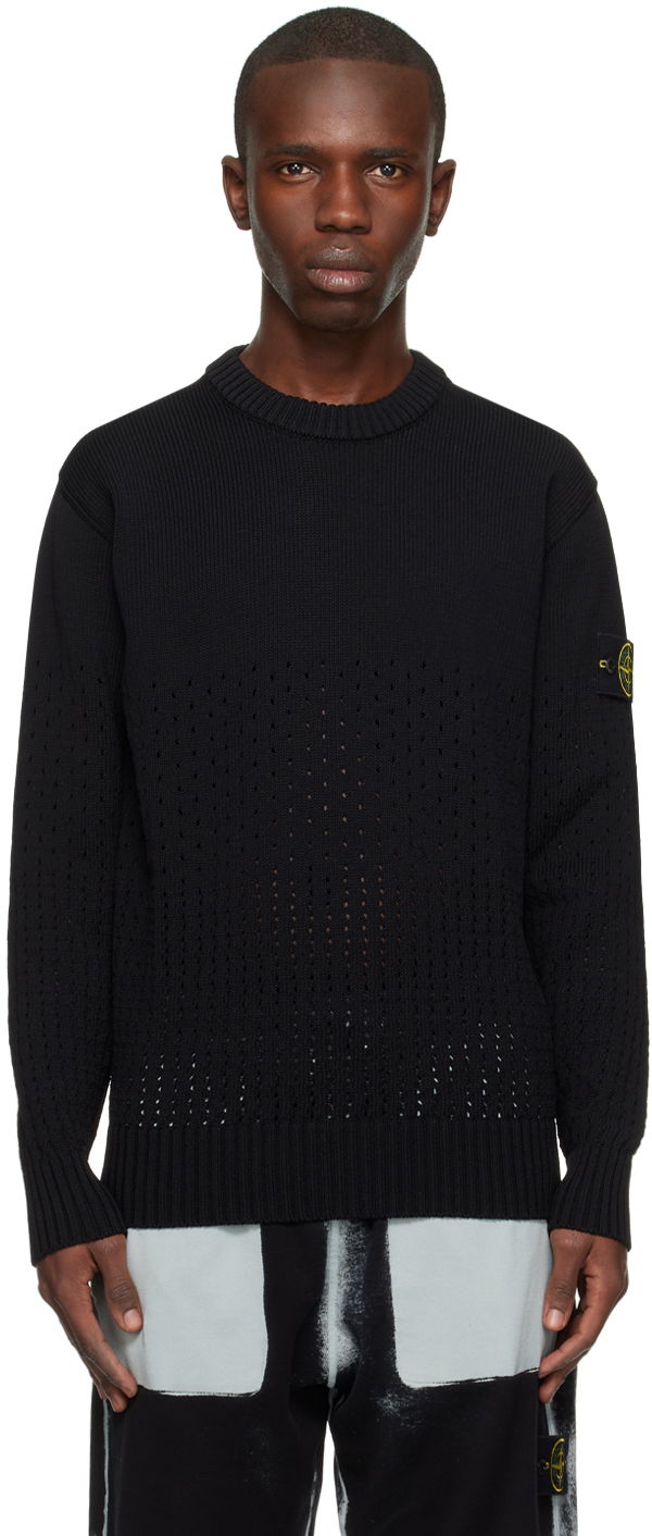 Пуловер Stone Island Perforated Sweater Черно | 7815535B5, 0