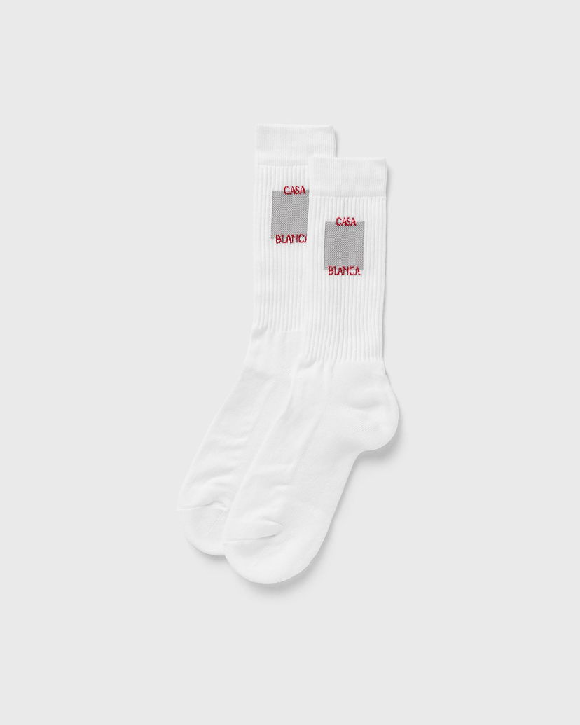 Чорапи Casablanca UNISEX PRINTED SOCKS Бяло | AF24-ACC-010-01