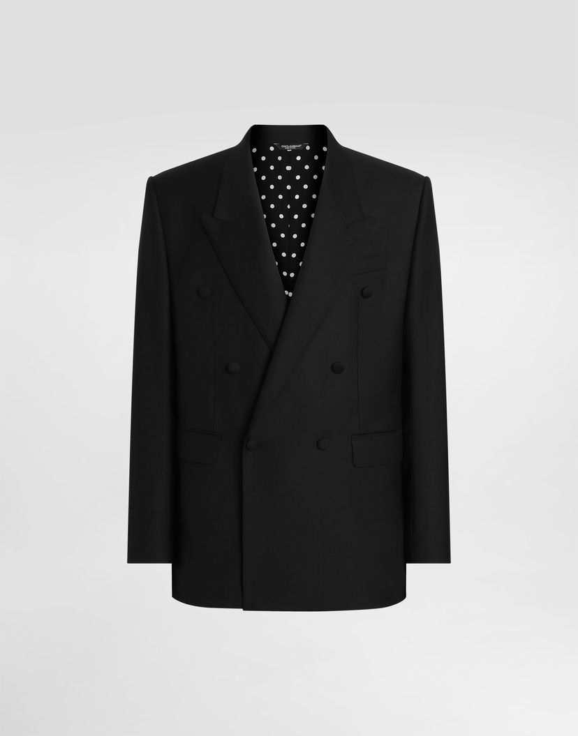 Яке Dolce & Gabbana Double-breasted Sicilia Virgin Wool Jacket Черно | G2VN8TGK048N0000