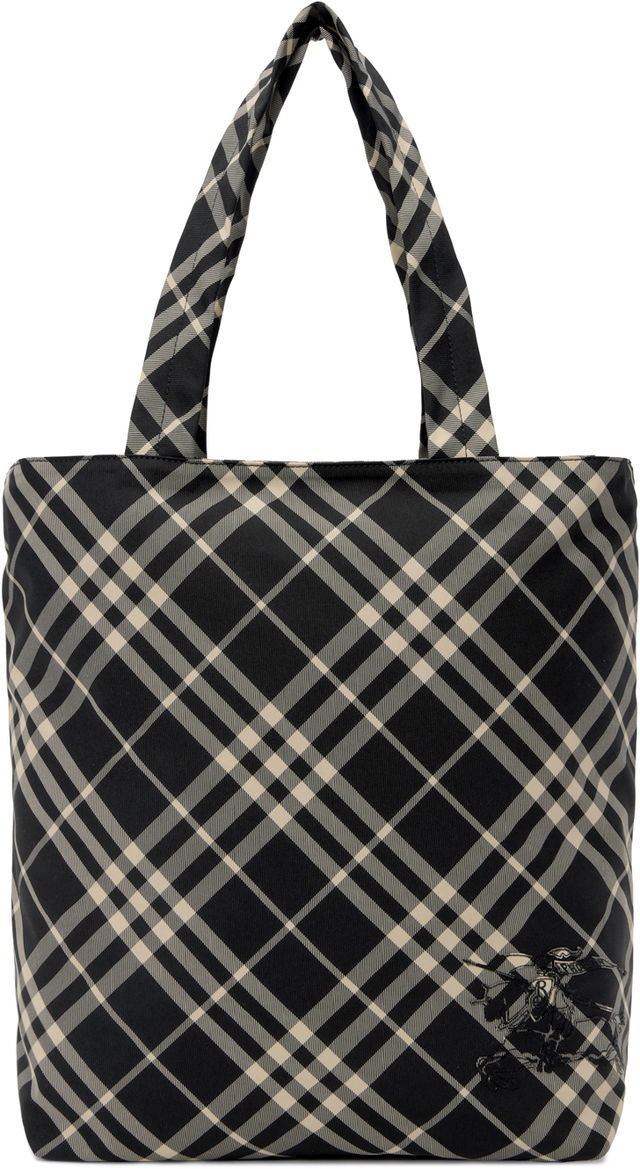 Black Check Tote