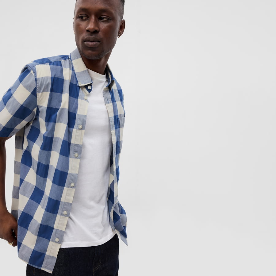 Риза GAP Poplin Shirt Синьо | 571901-04, 0