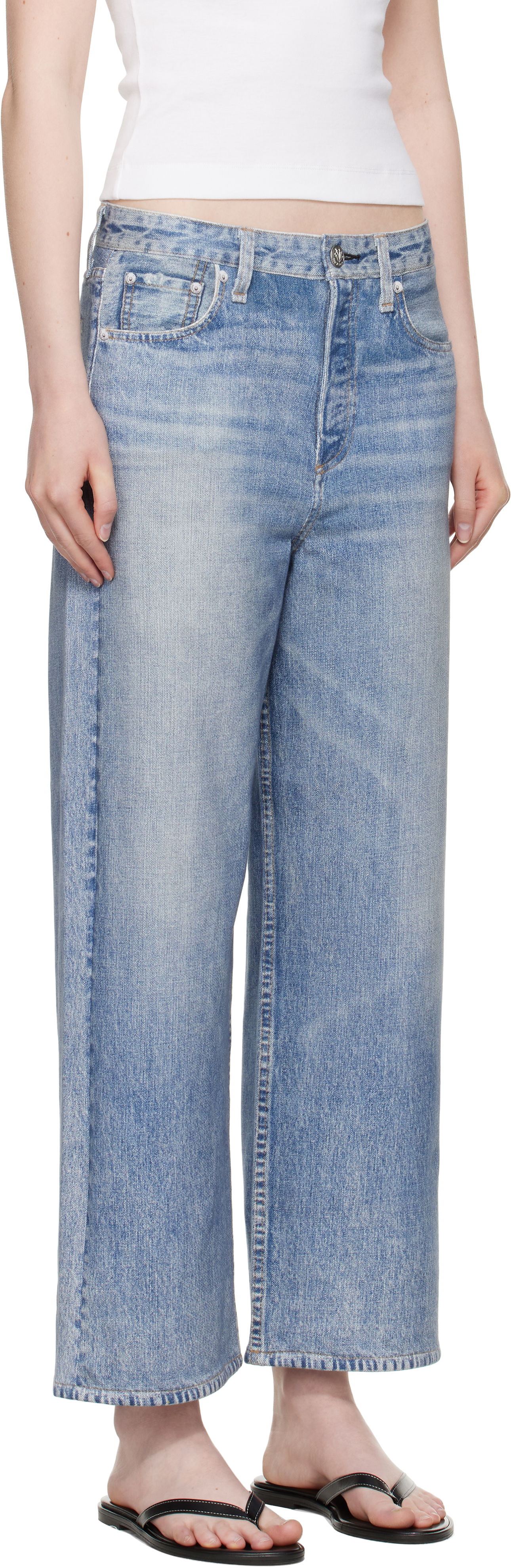 Дънки rag & bone rag & bone Miramar Andi Wide Leg Jeans Синьо | WCW25P70028202, 1