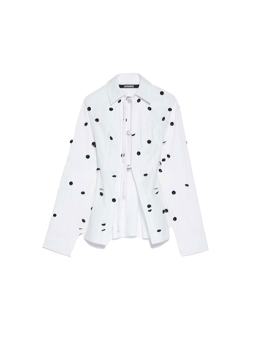 Риза Jacquemus La Chemise Lavoir Brodée Shirt Бяло | 233SH048-1454-1EM