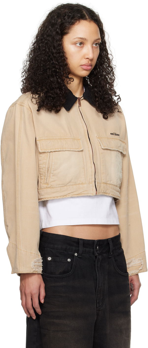 Яке We11done We11done Distressed Cropped Jacket Бежово | WD-DJ0-24-309-W-BG, 1