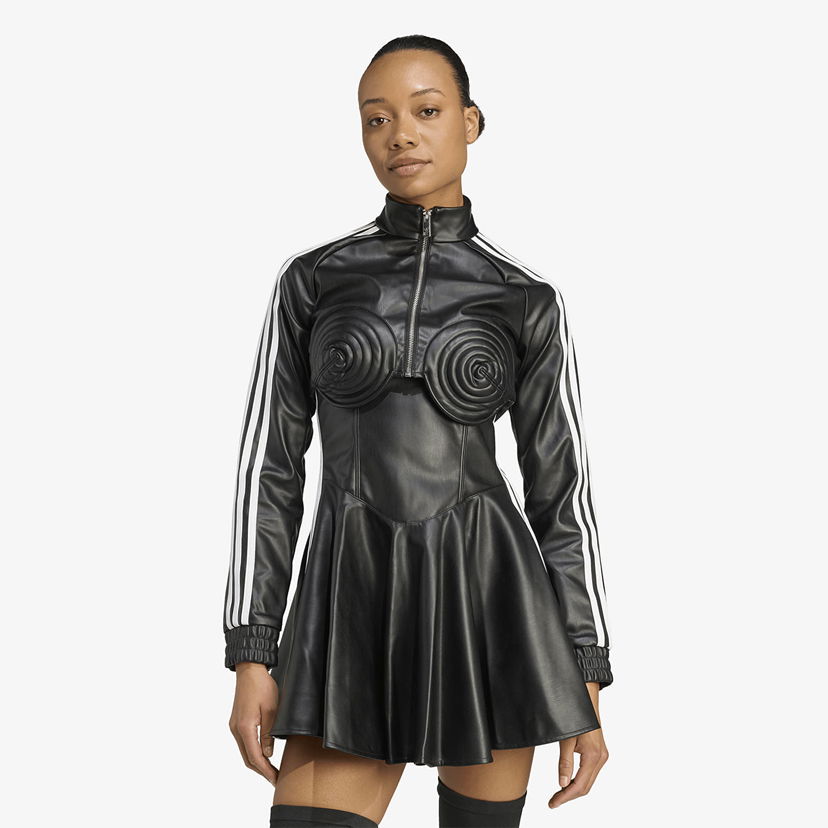 Pокля adidas Originals Jeremy Scott Faux Leather Track Dress Черно | JW0834