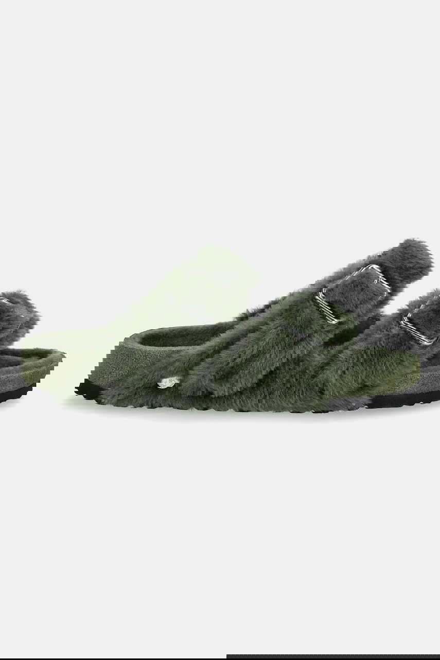 Кецове и обувки Birkenstock Birkenstock 1774 Arizona BB Furry Slides Зелено | 1030001, 1