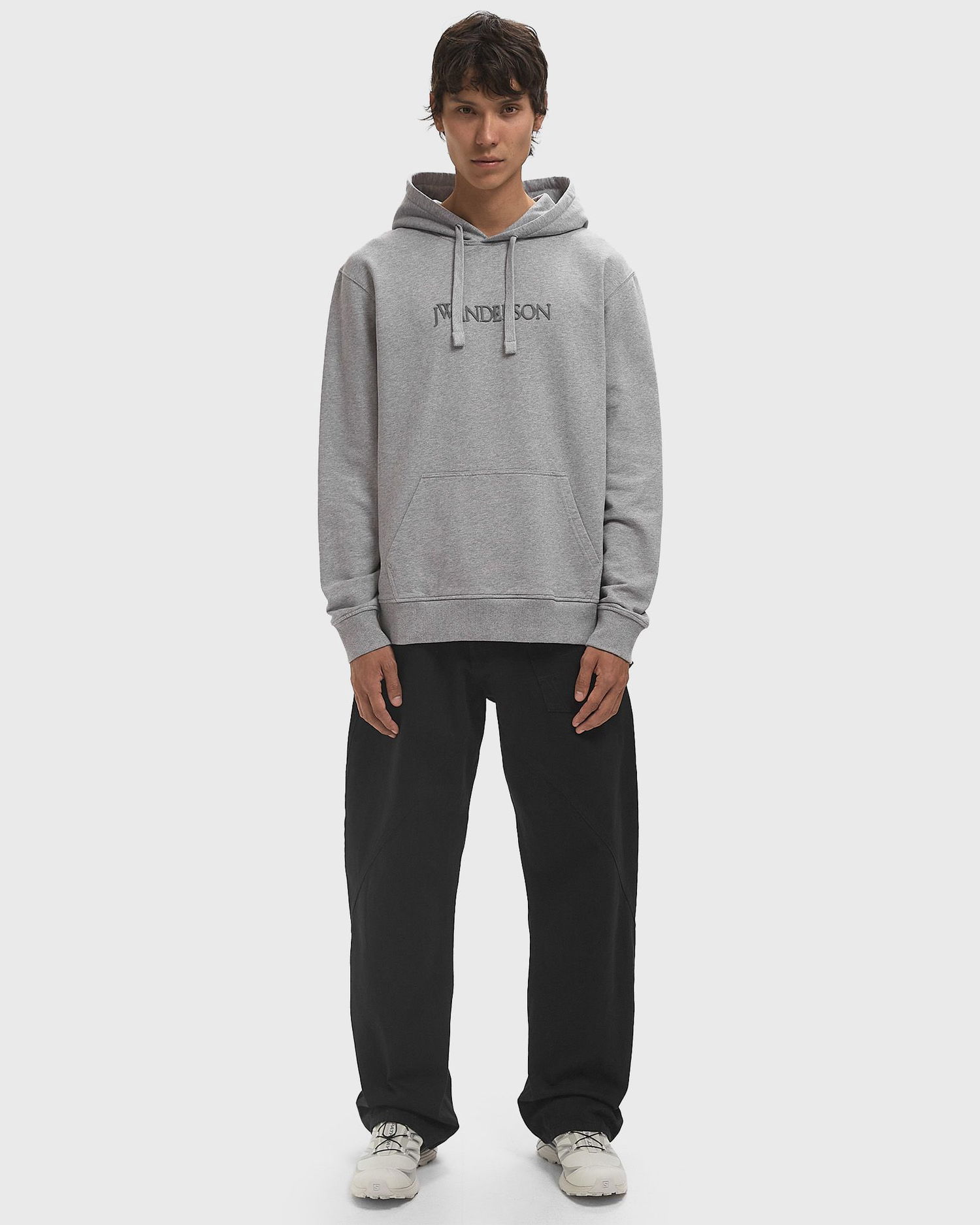 Суитчър JW Anderson JW Anderson Logo Embroidery Hoodie Сиво | JW0214-PG1632-907, 1