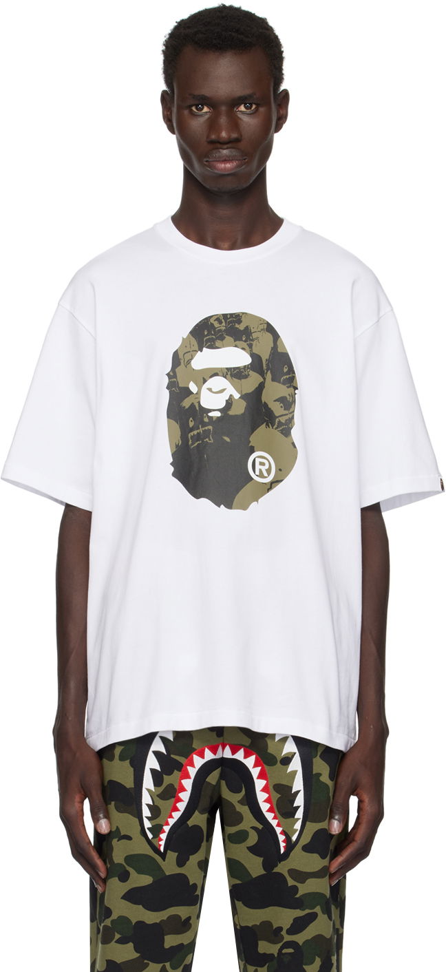 Тениска BAPE Relaxed Fit T-shirt Бяло | 001TEK801306M