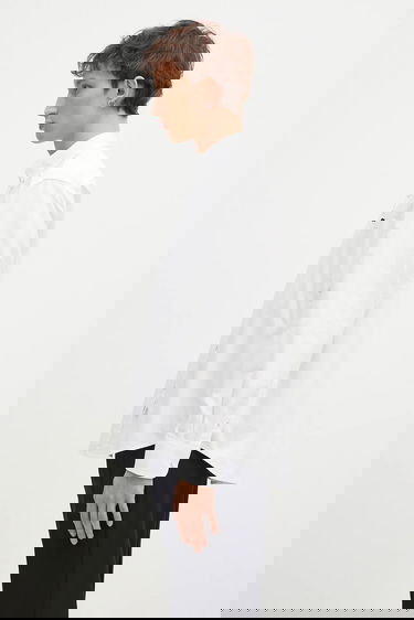 Риза AAPE by A Bathing Ape Moon Face Logo Regular Fit Button-Down Shirt Бяло | AAPSTM8495XXN, 1