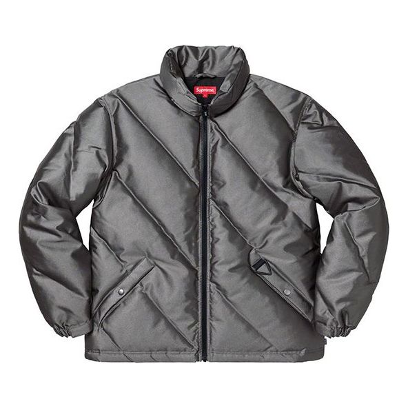 Пухо яке Supreme Puffy Diagonal Stitch Jacket Сиво | SUP-FW19-961