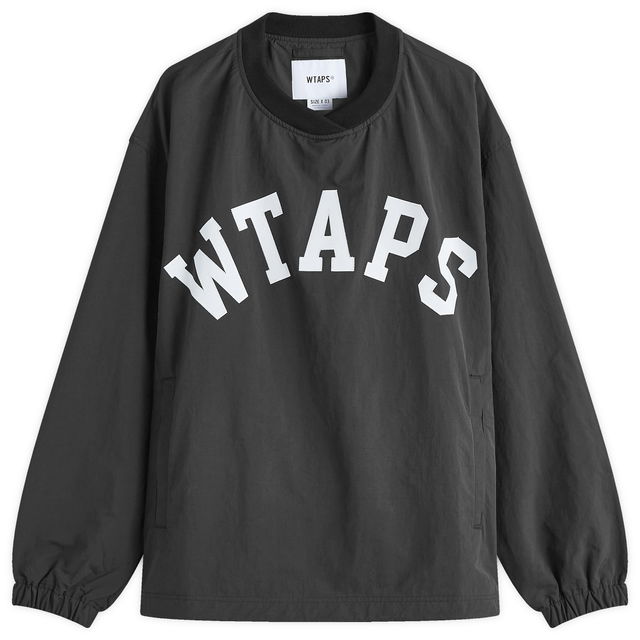 Applique Pullover Track Top Black