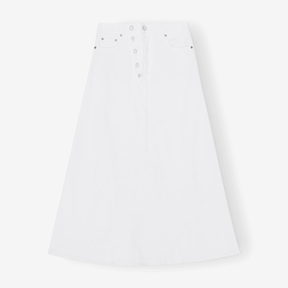Пола GANNI White Denim Double Fly Maxi Skirt Бяло | J1267-151, 0