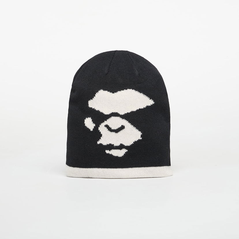 Шапка BAPE Mad Face Knit Cap Черно | 001HTL801006MBLK