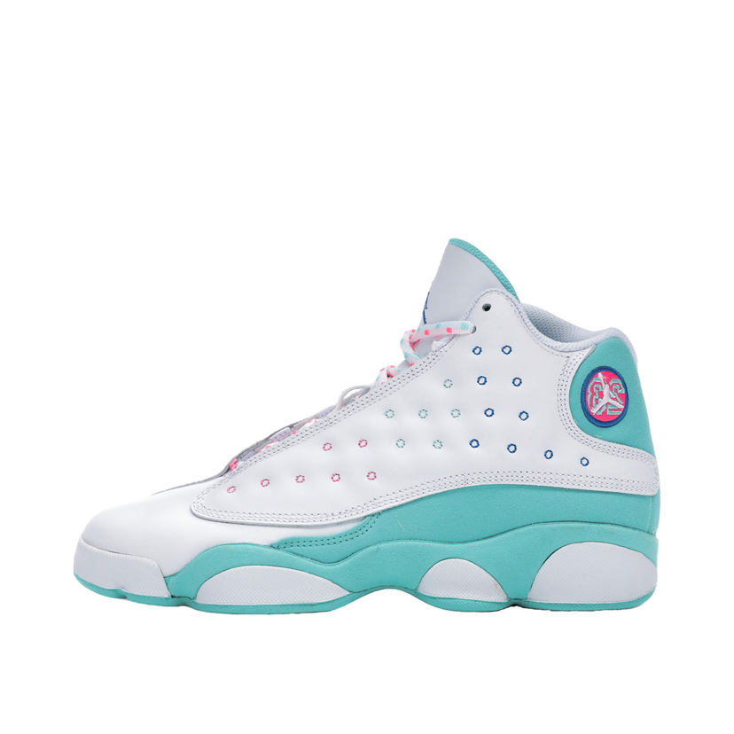 Кецове и обувки Jordan Jordan 13 Retro White Soar Green Pink (GS) Бяло | 439358-100