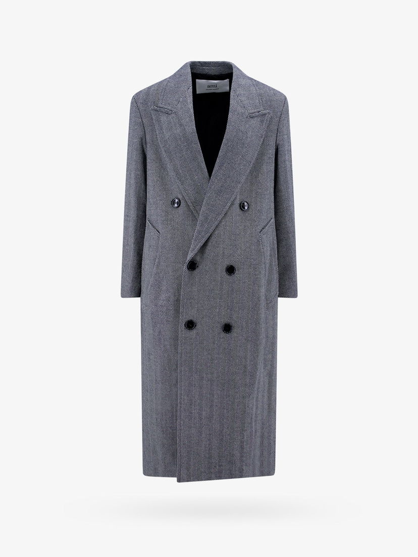 Палта AMI Long Double Breasted Coat Сиво | HC0317WV0015477