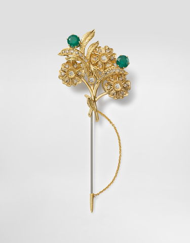 Значка Dolce & Gabbana Dolce & Gabbana Sicily Floral Brooch with Emeralds and Diamonds Жълто | WPKN1GWWG01ZOO00, 0