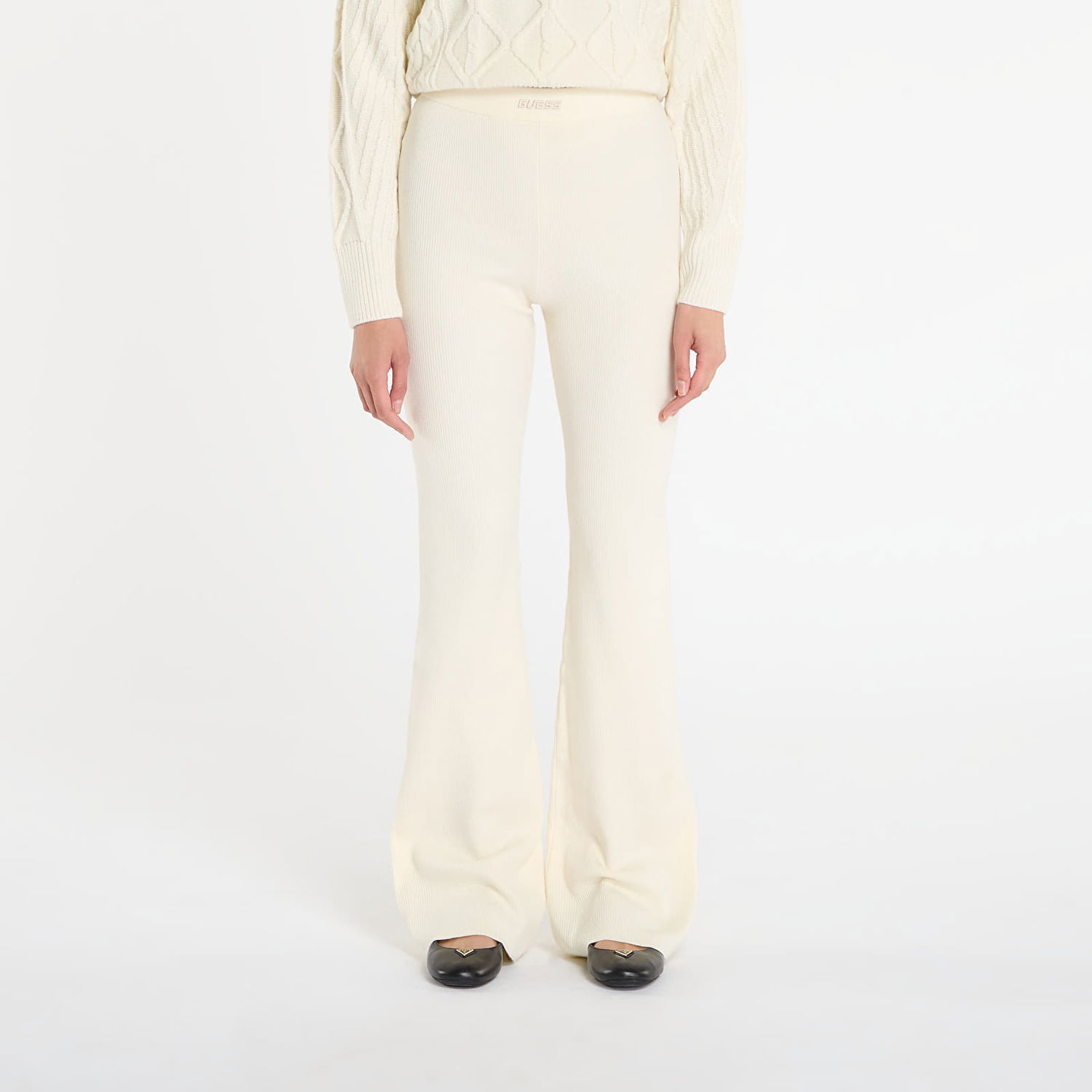 Спортни панталони GUESS Flaminia Ribbed Flare Pants Sw Cream Бежово | V5BB08Z3JD2-G047, 0