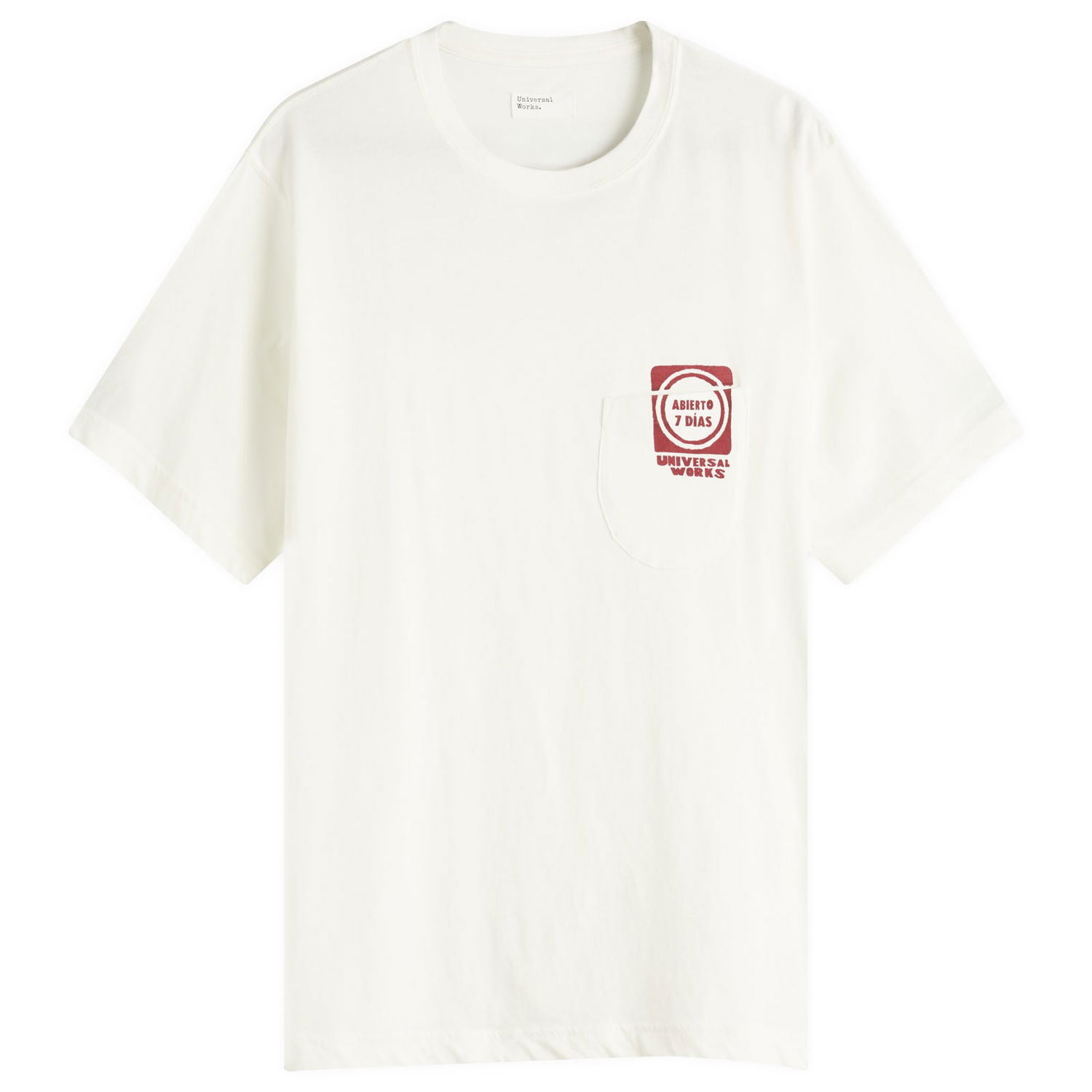 Тениска Universal Works Universal Works Print Pocket T-Shirt, Size M Бяло | P32060-ECR, 0