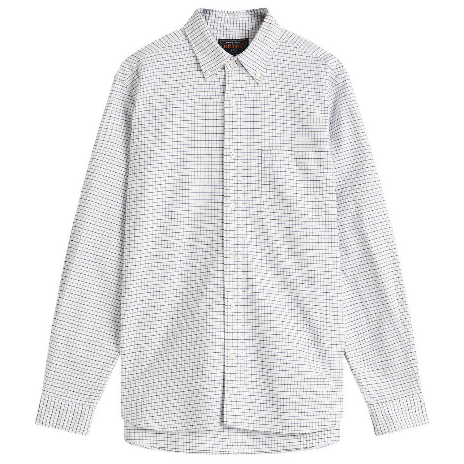 Риза BEAMS Beams Plus Tattersall Check Button Down Oxford Shirt, Size Medium Синьо | 3811-1151-139-75, 0