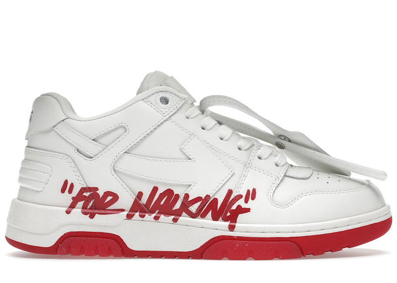 Кецове и обувки Off-White Out Of Office "OOO" Low Tops For Walking White White Red SS22 Бяло | OMIA189S22LEA0030125, 0