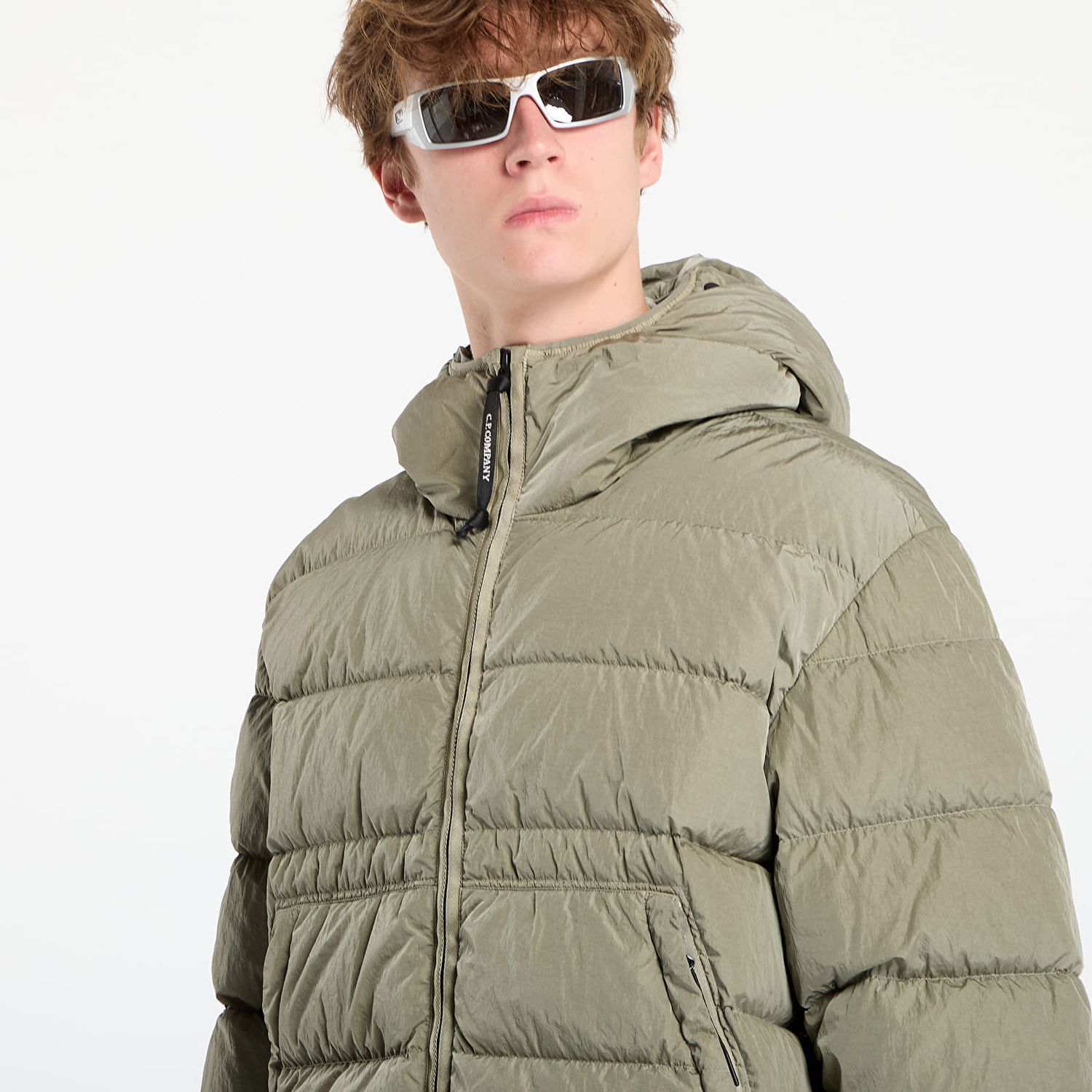 Пухо яке C.P. Company Chrome-R Goggle Down Jacket Fungi Grey Зелено | 19CMOW011A005904G-356, 1