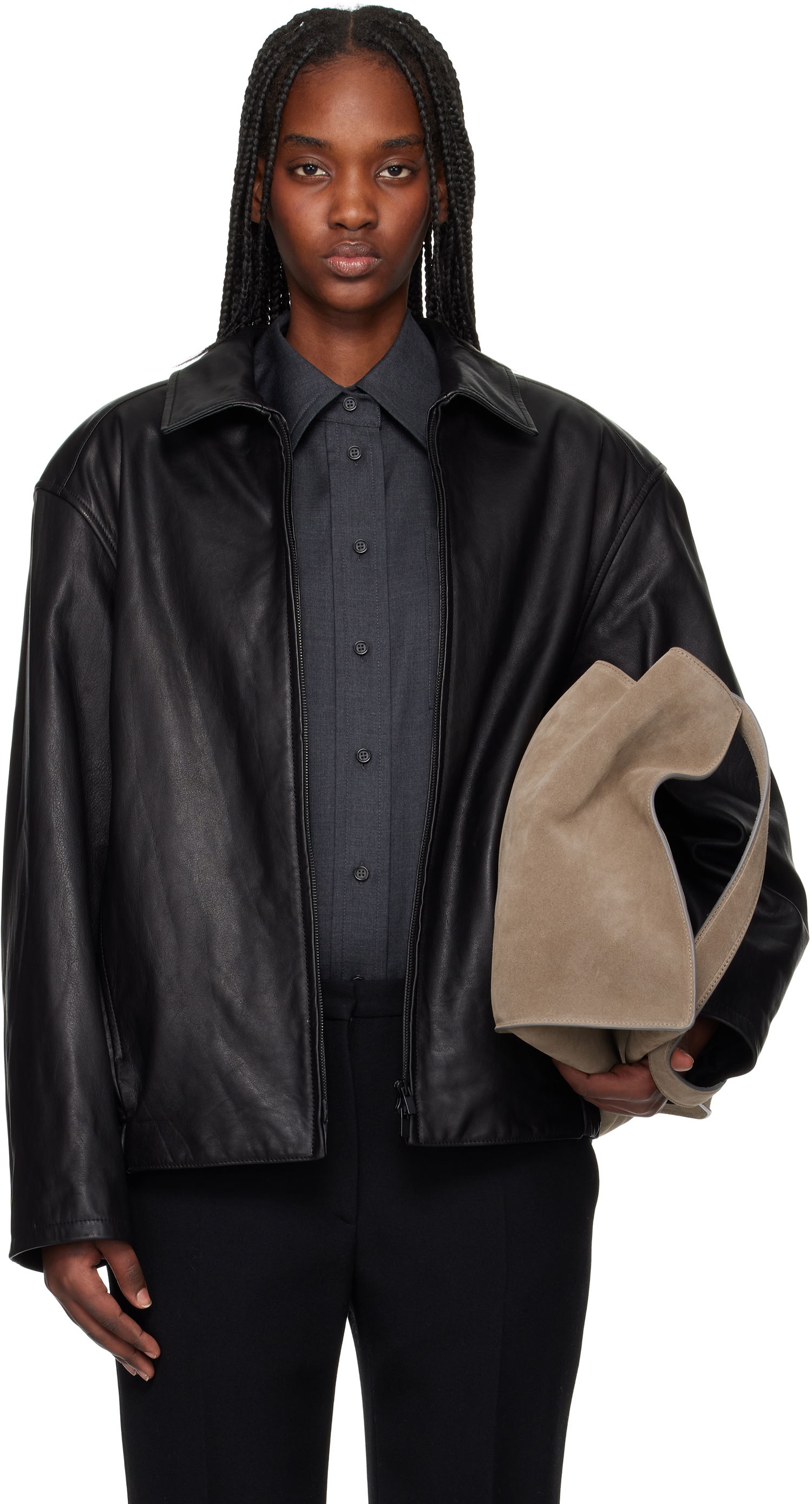 Дамска чанта Fear of God Fear of God Rider Leather Jacket Бежово | FGE230-315LTH, 0