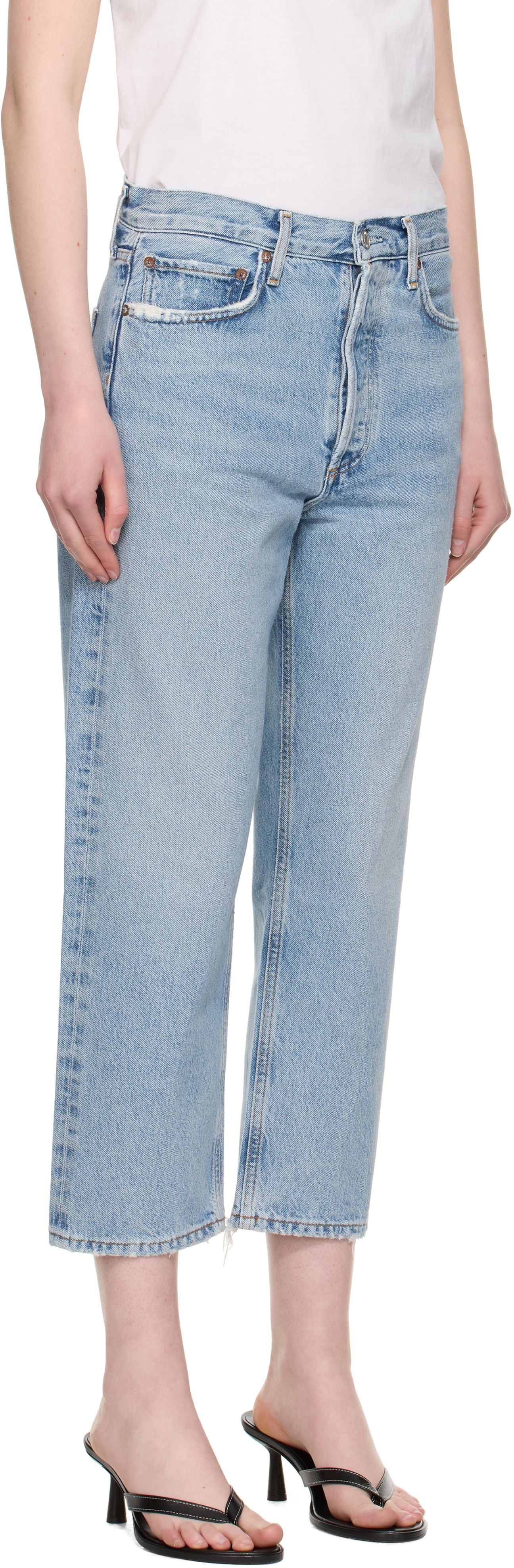 Дънки AGOLDE AGOLDE 90's Crop Mid Rise Straight Jeans Синьо | A173H-1206, 1