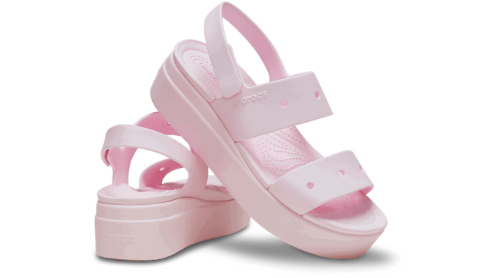 Кецове и обувки Crocs Brooklyn Low Wedge Sandals Розово | 210676-6ZW, 1