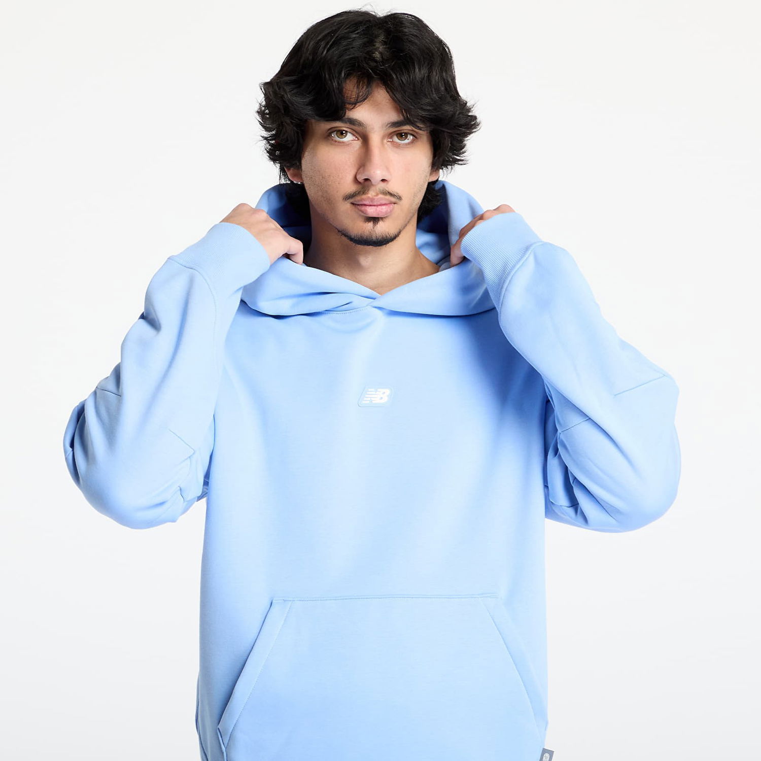 Суитчър New Balance Men's Hoodie Синьо | NBMT44583ELE, 1