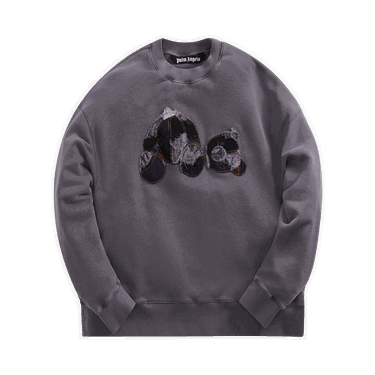 Суитчър Palm Angels Patchwork Ripped Bear Crew Сиво | PMBA026F22FLE0024940, 0
