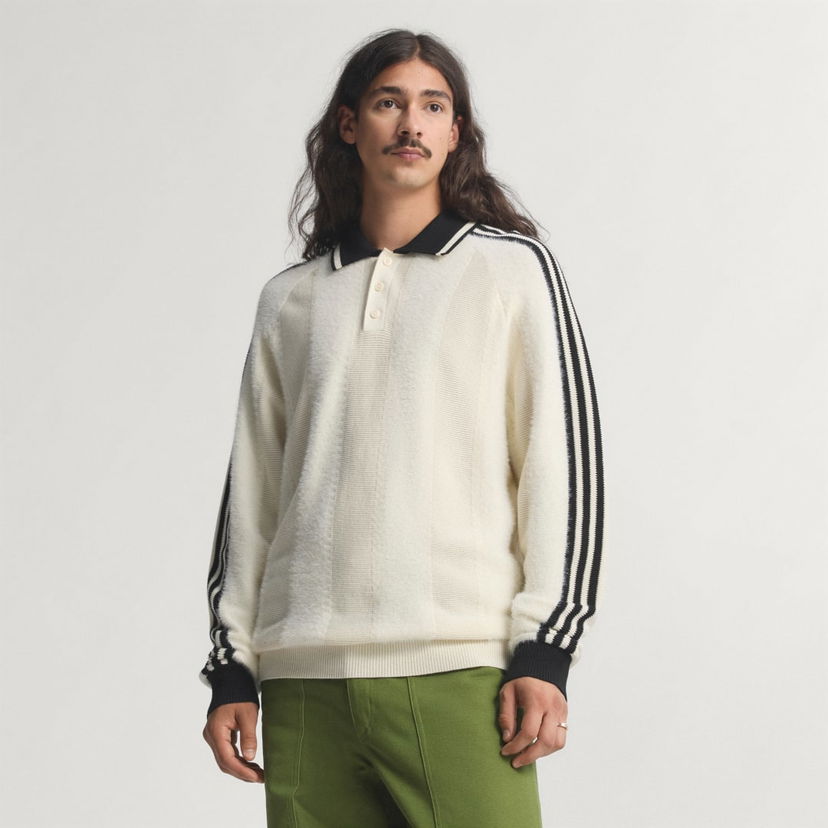 Поло тениска adidas Performance Knitted Polo Shirt Бяло | JX3836